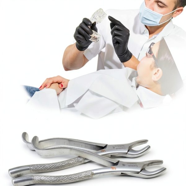 German Dental Extraction Forceps A2Z 2pc #18R #18L Stainless Steel-5