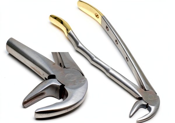 Dental Serrated Forceps MD3 with Gold Handle A2ZSCILAB Stainless Steel-0