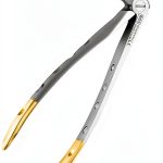 Dental Extracting Serrated Forceps WSI - Gold Handle Stainless Steel-0