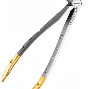 Dental Extracting Serrated Forceps WSI - Gold Handle Stainless Steel-0