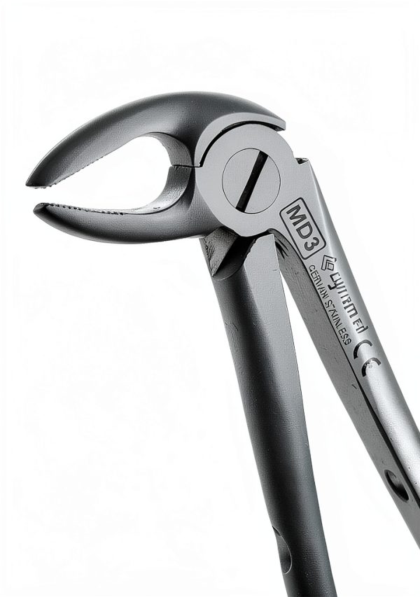 Dental Extracting Serrated Forceps WSI - Gold Handle Stainless Steel-2
