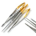 Castroviejo Needle Holder Scissors and Forceps Stainless Steel 6in-0