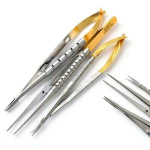 Castroviejo Needle Holder Scissors and Forceps Stainless Steel 6in-0